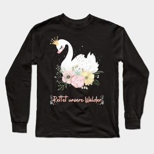 Schwan Wald Retten Prinzessin Blumen Süß Long Sleeve T-Shirt